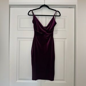Windsor purple velvet mini dress
